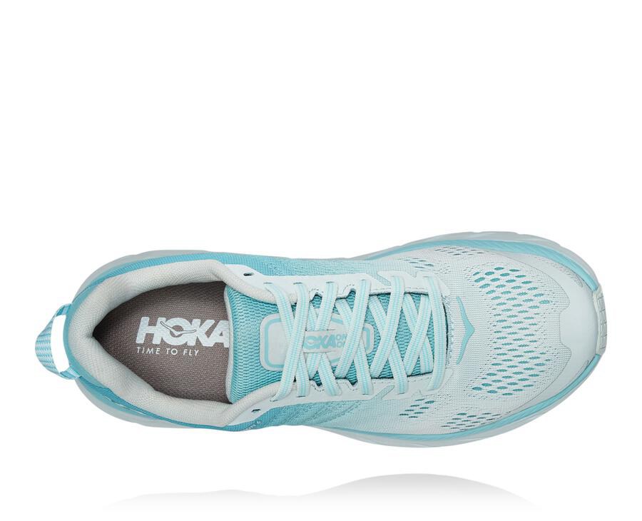 Hoka One One Bezecke Topanky Damske Modre/Biele - Clifton 6 - 73562-LQOR